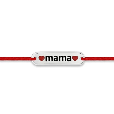 Браслет красная нить 1400415427 серебро mama