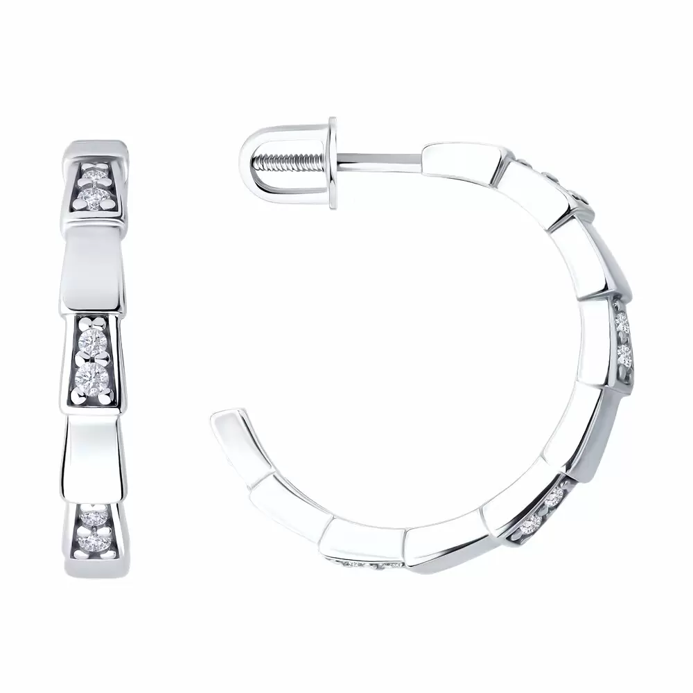 Серьги конго 94-122-02267-1 серебро Булгари Змея_0