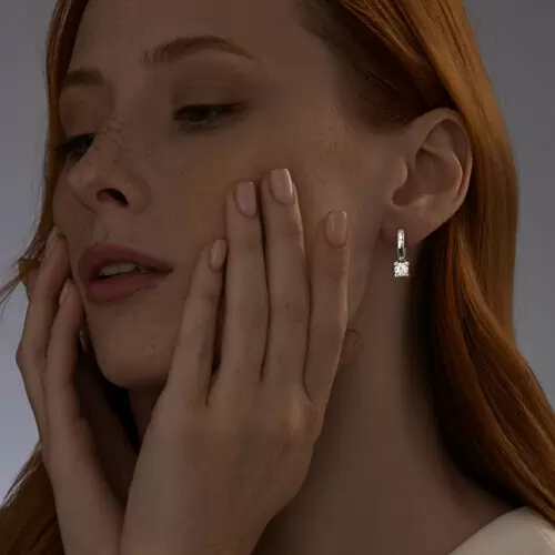 Серьги один камень 94025672 серебро_2
