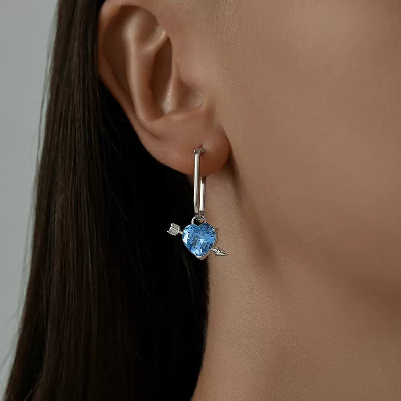 Серьги подвесные 94025629 серебро Сердце_1