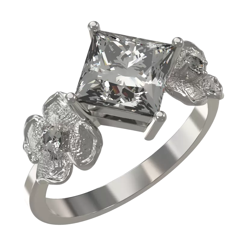 Кольцо 1034291-01110 серебро Цветы