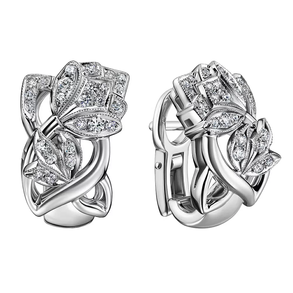 Серьги 020301 золото Цветок