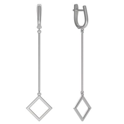 Серьги подвесные 1037322-00000 серебро Квадрат