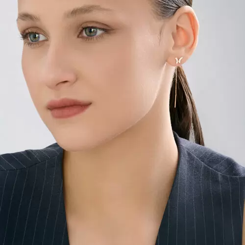 Серьги продевки 0200692 золото Бабочка_1