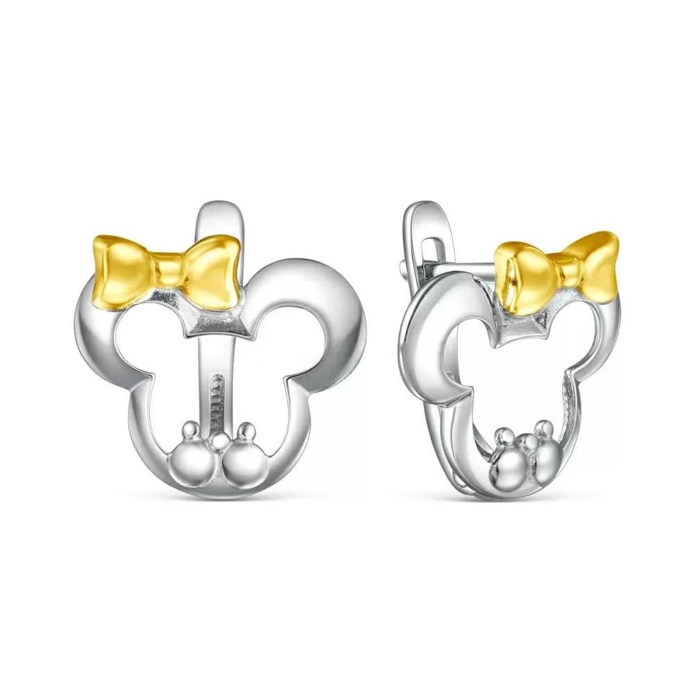 Серьги 2350405238 серебро Микки Маус