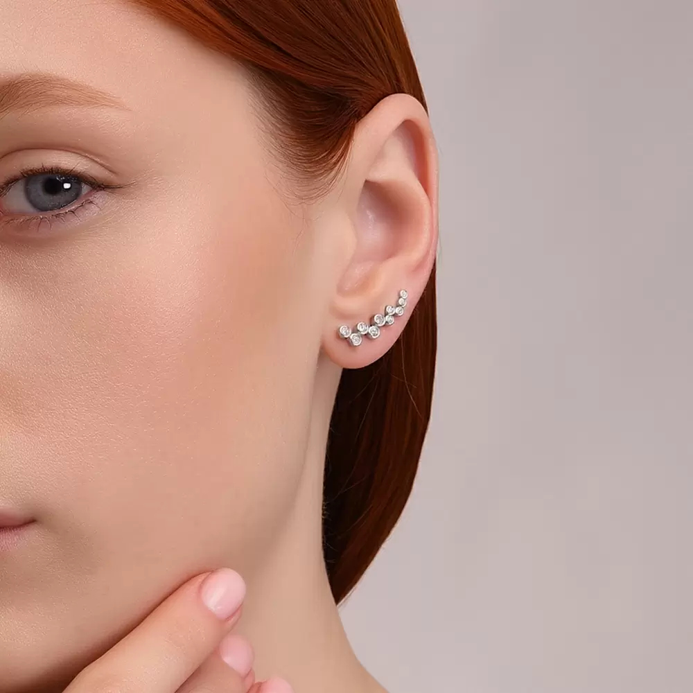 Серьги каффы 94024256 серебро
