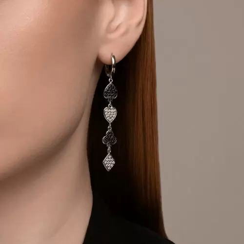 Серьги подвесные 94026469 серебро Масти_1