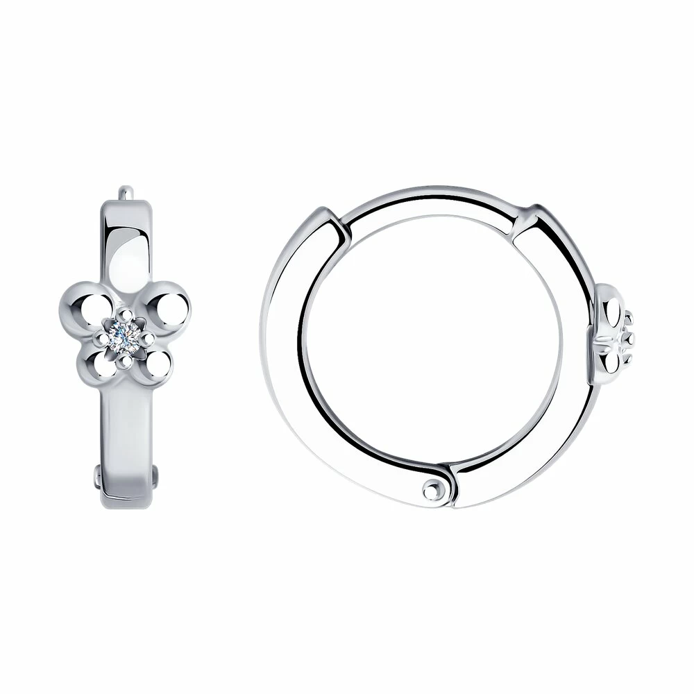 Серьги конго 94025743 серебро Бабочка
