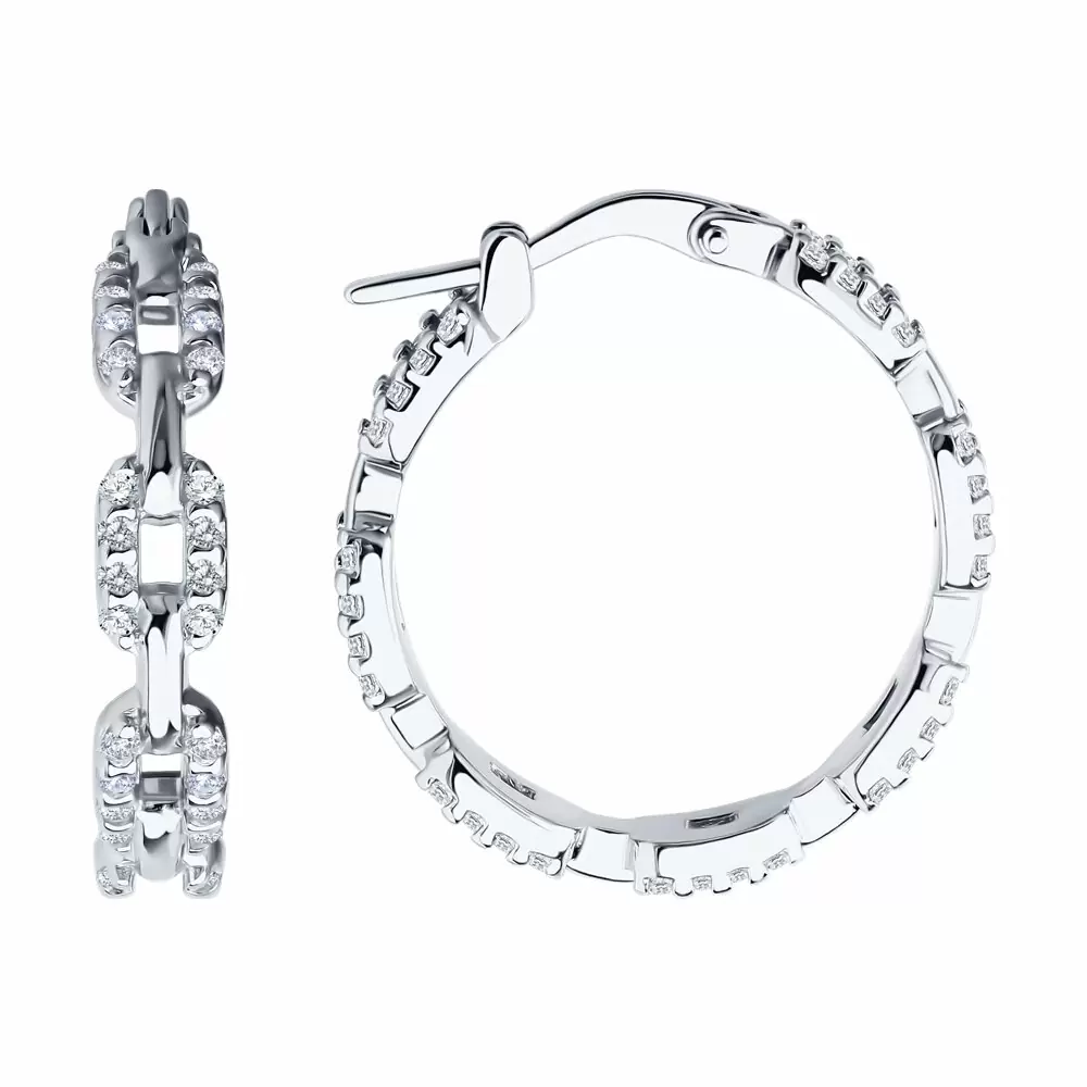 Серьги конго 94026801 серебро Цепь_0