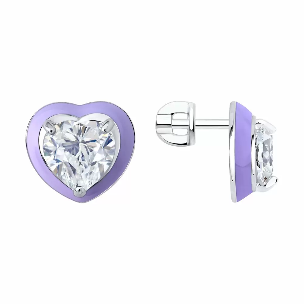 Серьги 94027135 серебро Сердце