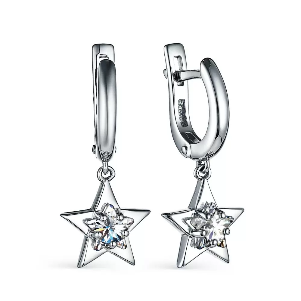Серьги подвесные 02-3037.00КЦ-00 серебро Звезда_0