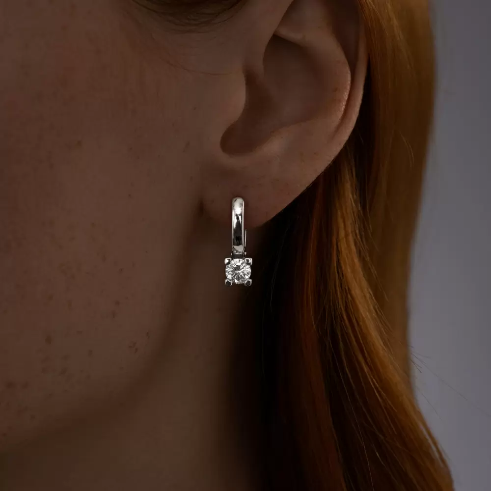 Серьги один камень 94025672 серебро_1