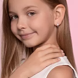 Серьги 94025781 серебро Цветок_1