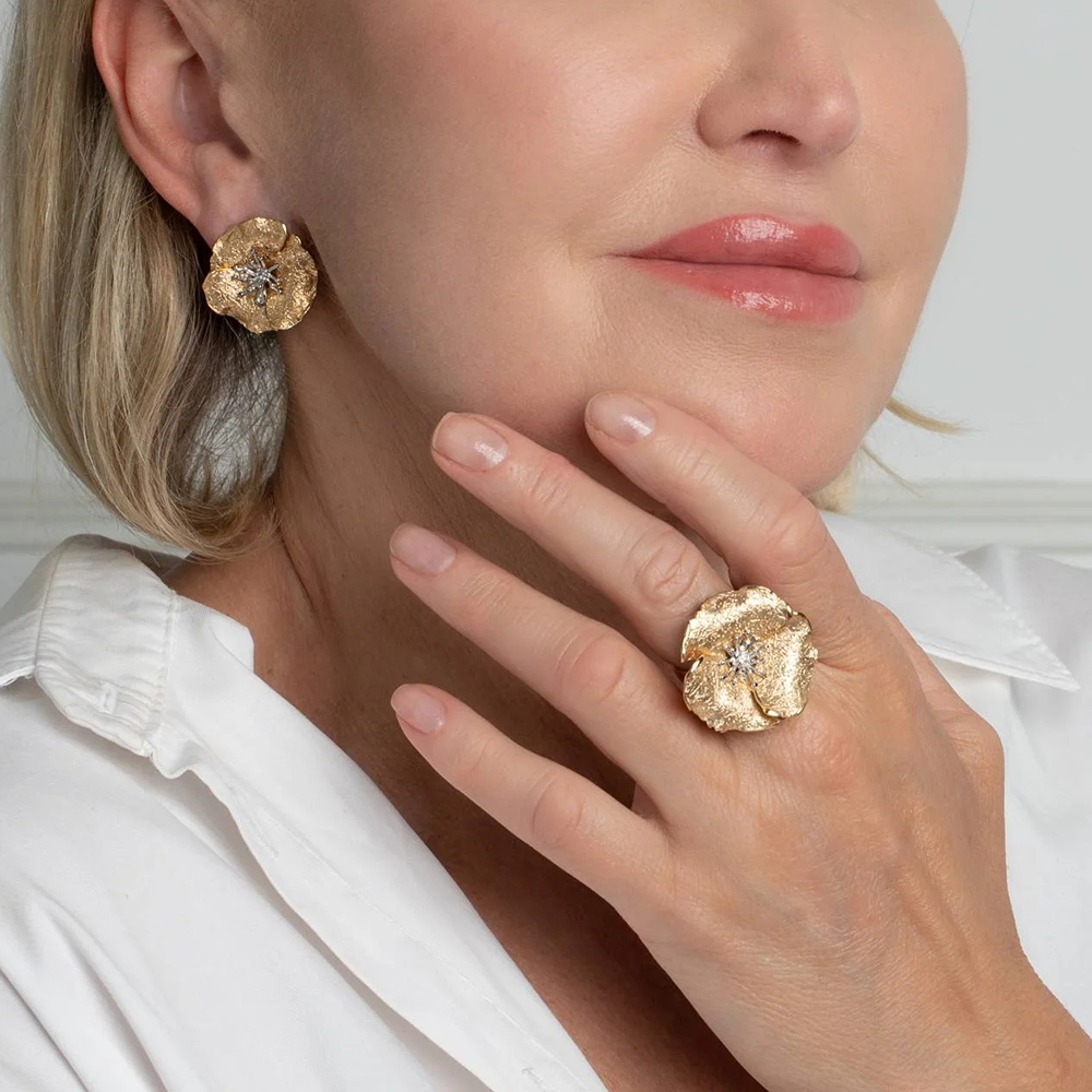 Серьги SOR1463PS.YL серебро Цветок