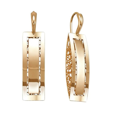 Серьги Сд3160 золото Прямоугольник
