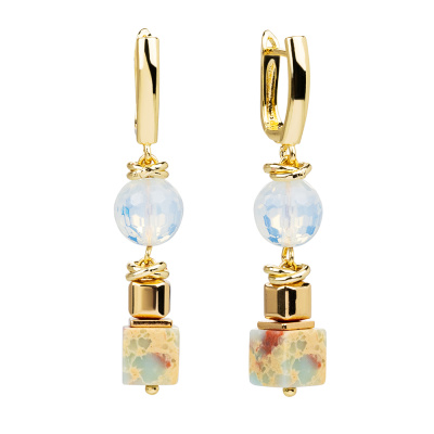 Серьги подвесные ш00  ювелирный сплав light blue