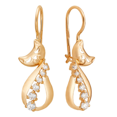 Серьги 23841 золото Кот