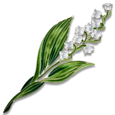 Брошь 41500 серебро Ландыш