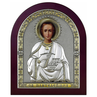 Икона 6405.3OW ювелирный сплав Святой Великомученик Целитель Пантелеимон 