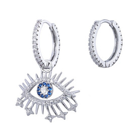 Серьги подвесные FYE11709 серебро Глаза