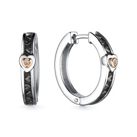 Серьги конго 02-2391.000Б-17 серебро Сердце