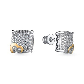Серьги пусеты 02-3978.00КЦ-18 серебро Сердце